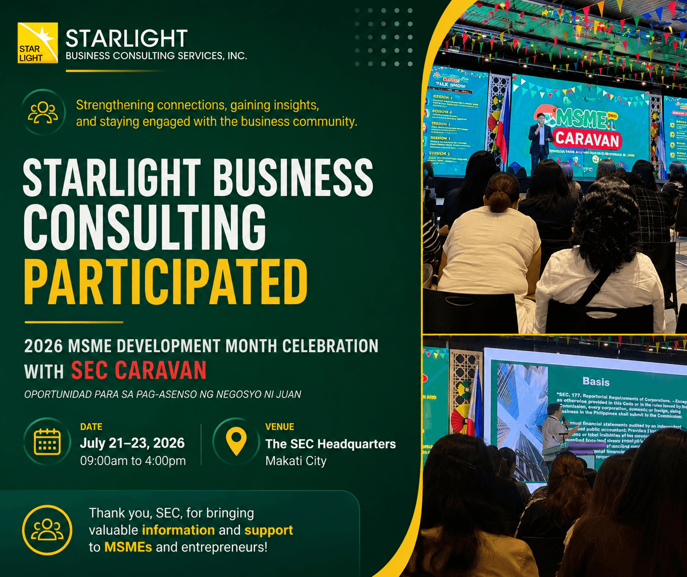 Starlight Business Consulting Participates in 2026 with SEC Caravan
