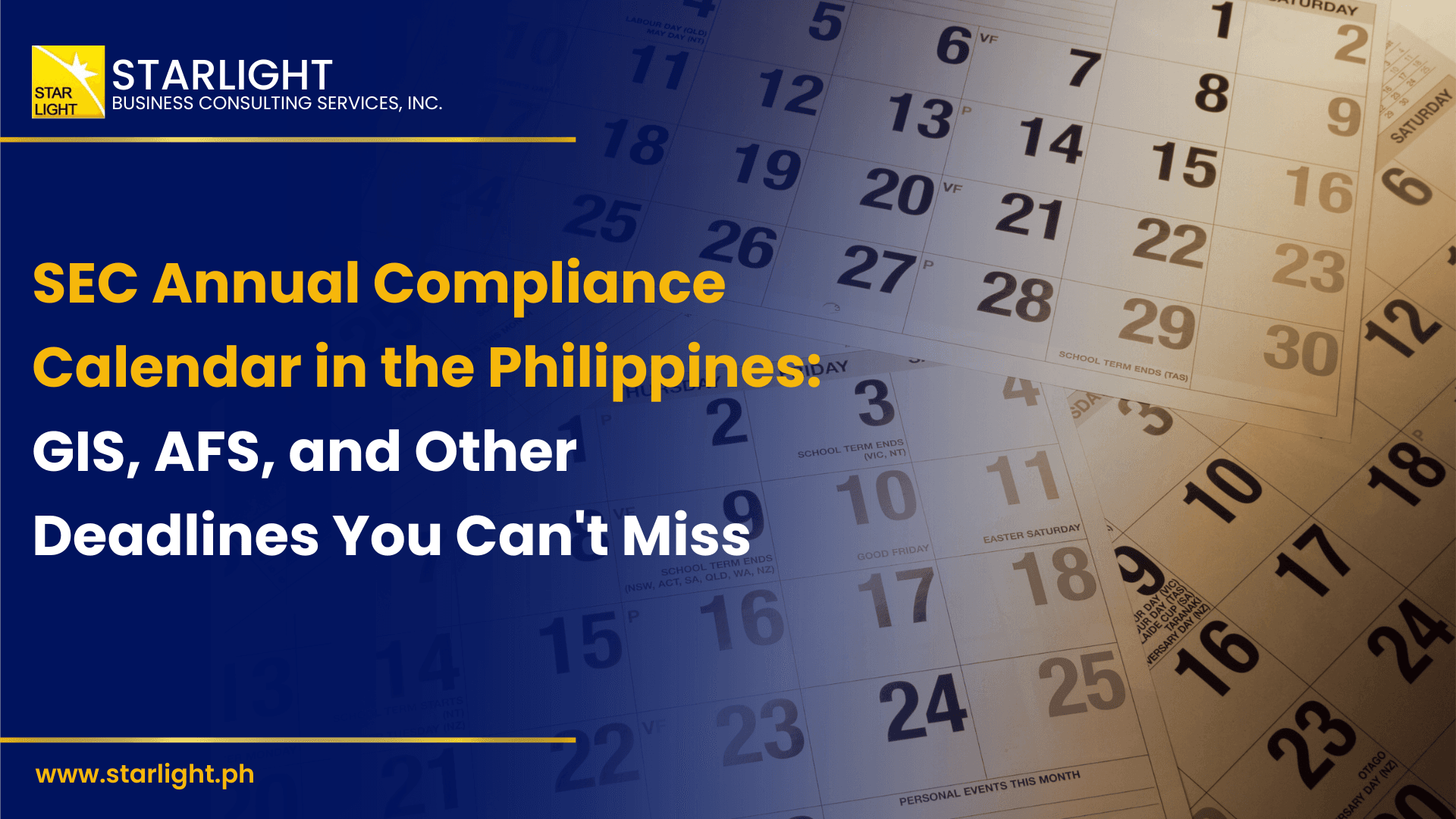 SEC Annual Compliance Calendar in the Philippines: GIS, AFS, and Other Deadlines You Can't Miss