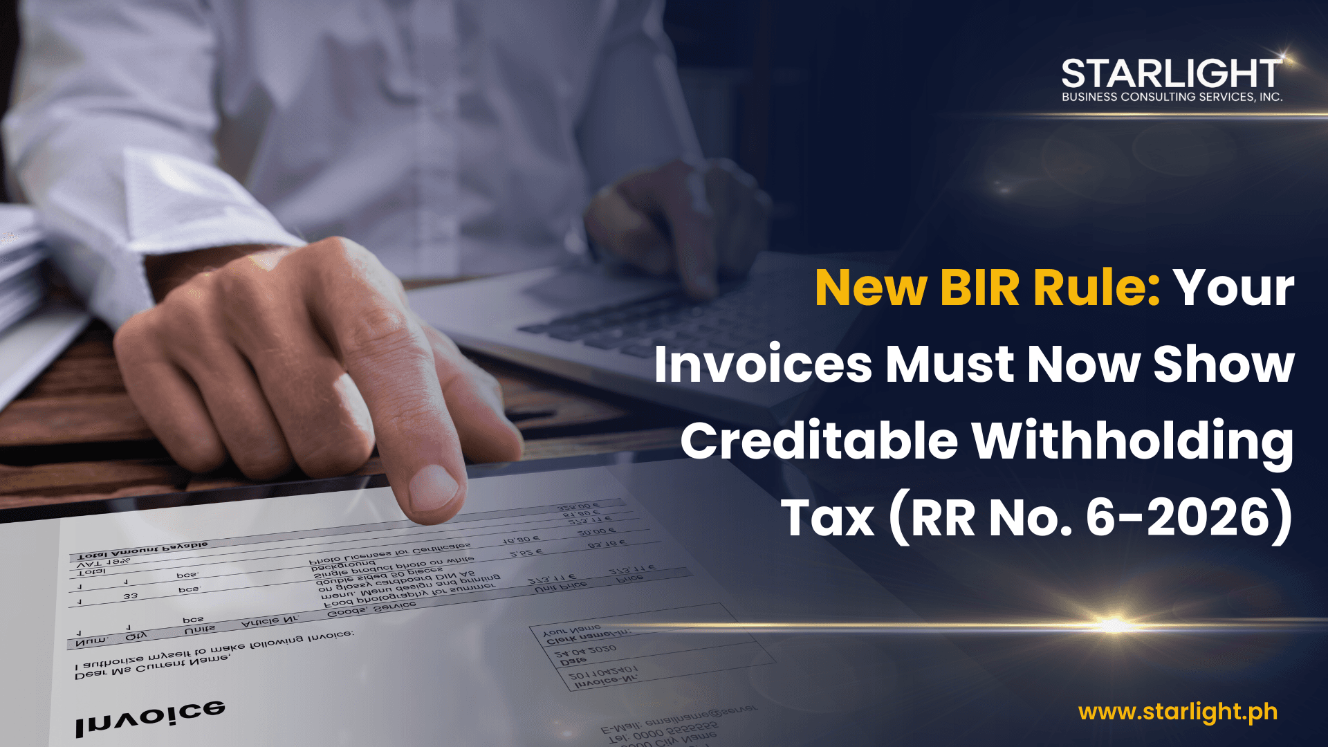 New BIR Rule: Your Invoices Must Now Show Creditable Withholding Tax (RR No. 6-2026)